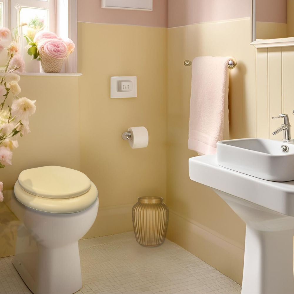 Beige Padded Toilet Seat view 2