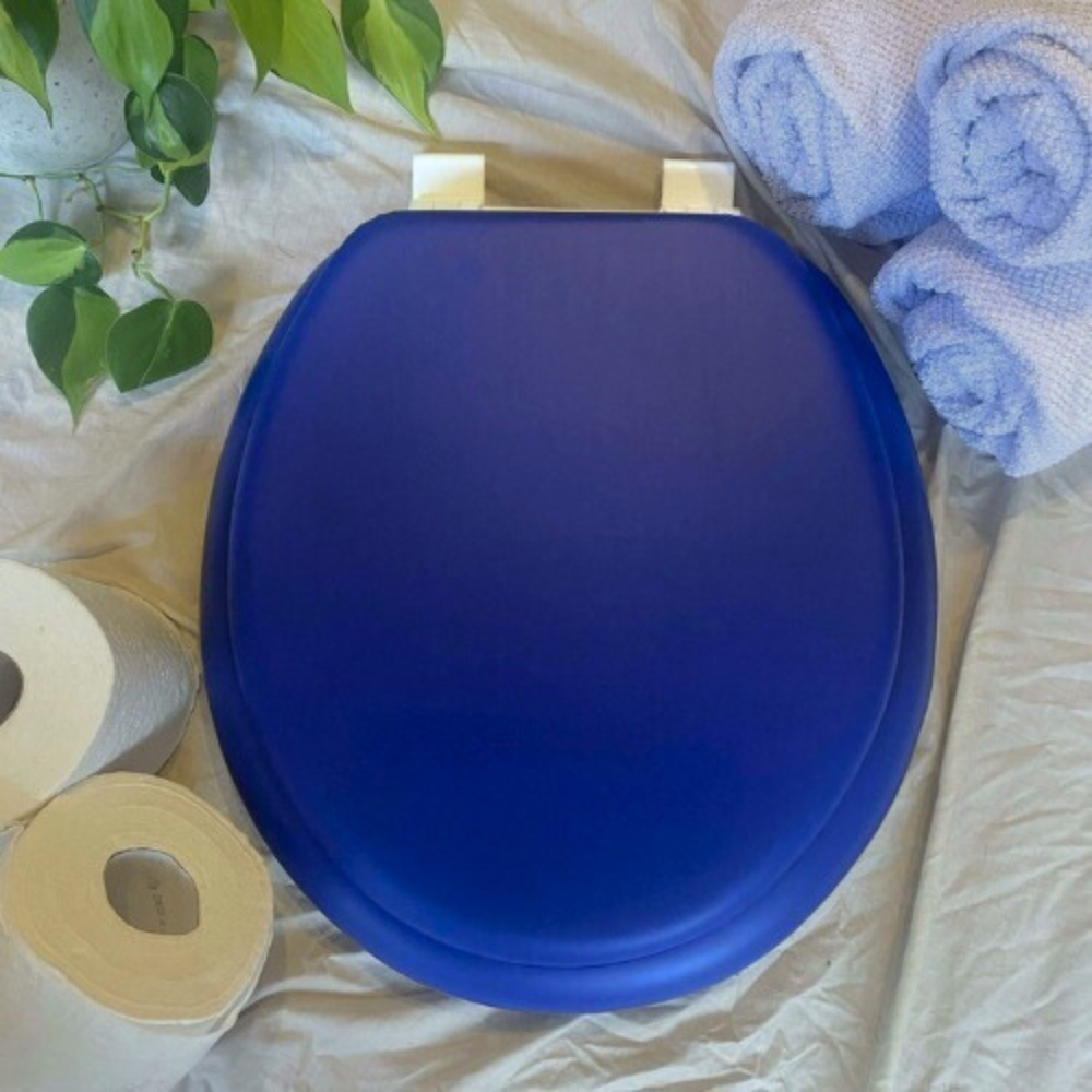 Royal Blue Padded Toilet Seat view 5