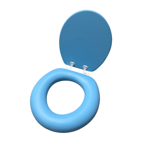 Sky Blue Padded Toilet Seat view 3