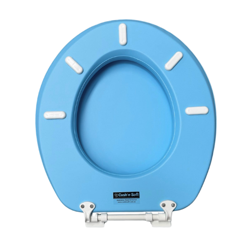 Sky Blue Padded Toilet Seat view 4
