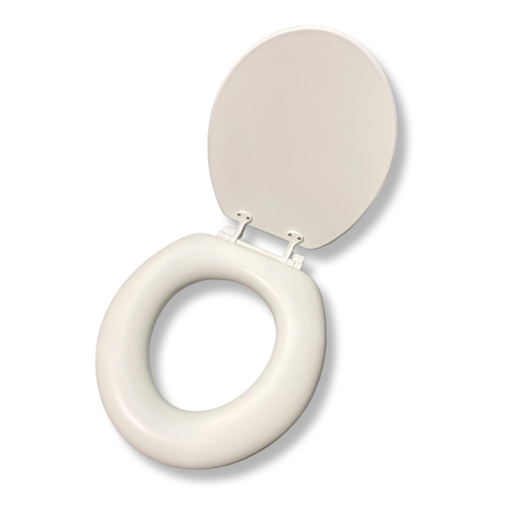 White Padded Toilet Seat view 3